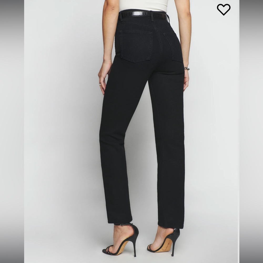 REFORMATION Liza High Rise Straight Jean 27 Black